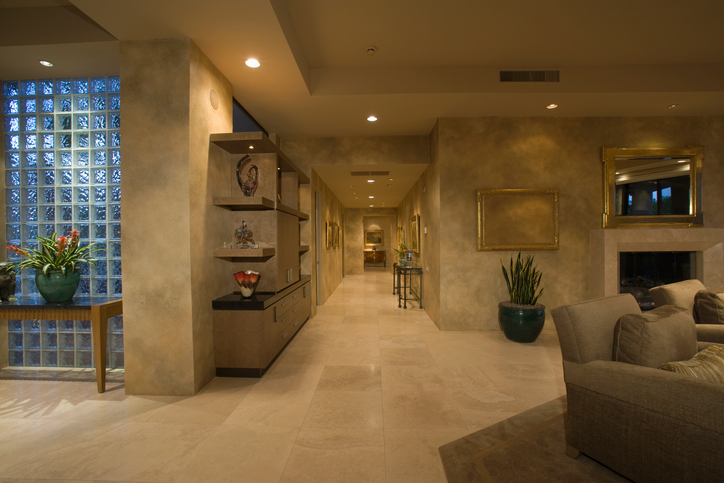 beautiful high-end home with venetian plaster walls