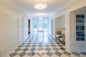 Front hall with marble floors