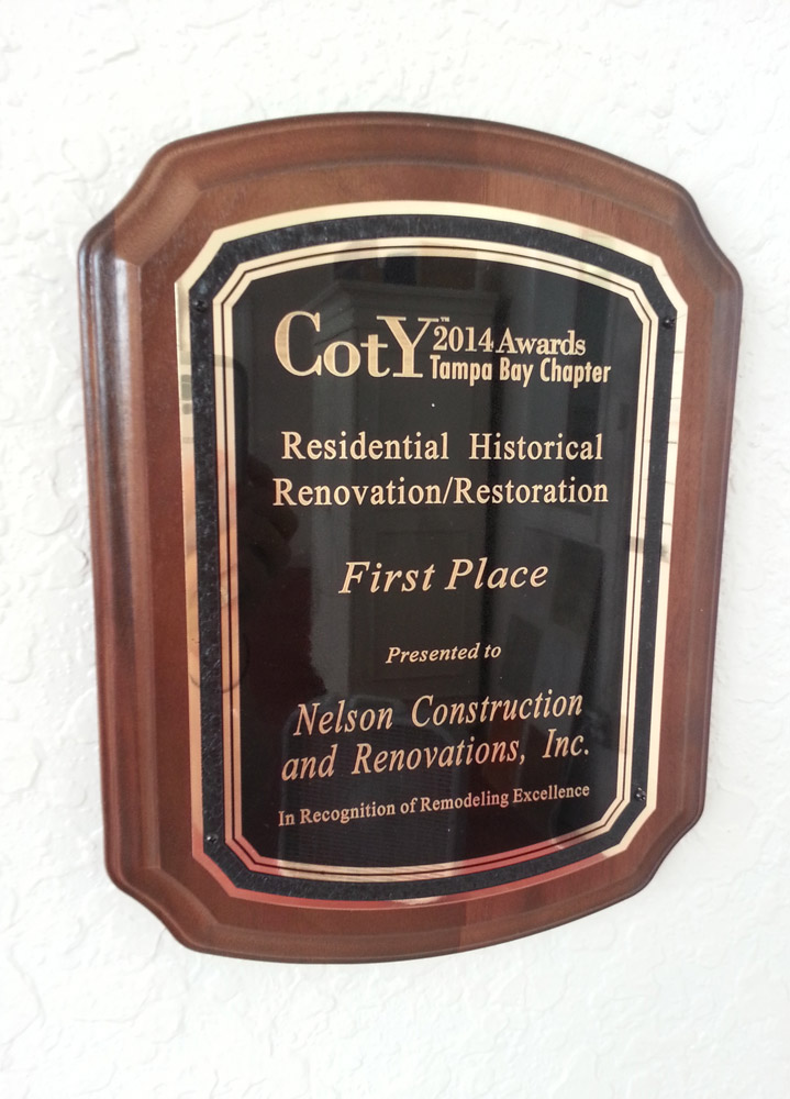 , Nelson Construction Takes First Place at NARI Tampa Bay &#8211; 2014 CotY Awards, Nelson Construction &amp; Renovations, Inc.