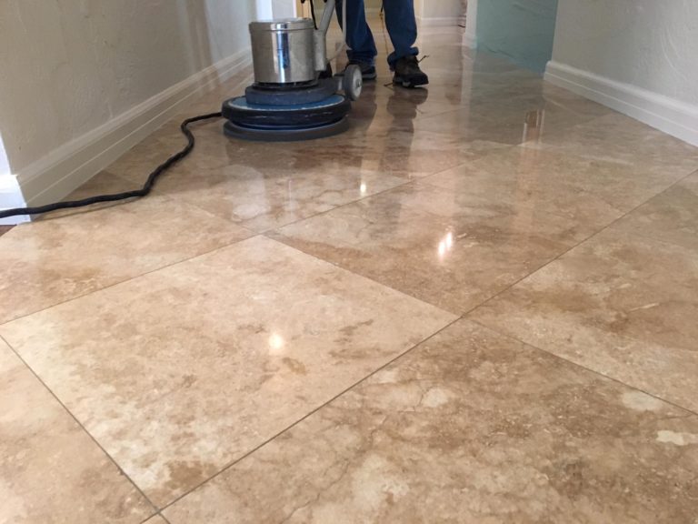 polishing travertine